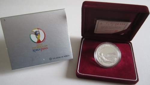 South Korea 10000 Won 2001 Football World Cup Suwon 1 Oz Silver