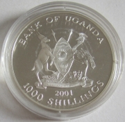 Uganda 1000 Shillings 2001 Fußball-WM in Japan...