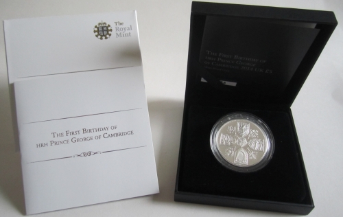 United Kingdom 5 Pounds 2014 Prince George of Cambridge Silver Proof