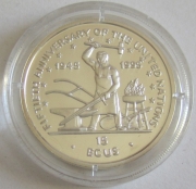 Isle of Man 15 ECU 1995 50 Years United Nations Silver