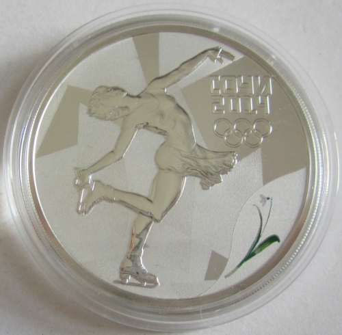 Russia 3 Roubles 2014 Olympics Sochi Figure Skating 1 Oz Silver