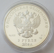 Russland 3 Rubel 2014 Olympia Sochi Nordische Kombination