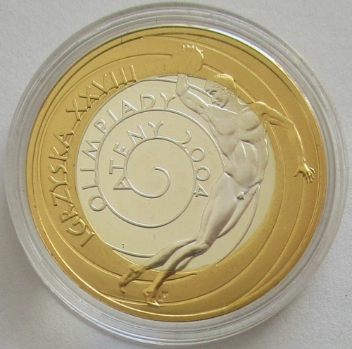 Polen 10 Zlotych 2004 Olympia Athen Diskuswerfen