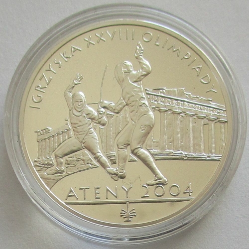 Poland 10 Zlotych 2004 Olympics Athens Fencing Silver