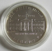 USA 1 Dollar 1992 200 Years White House in Washington Silver BU