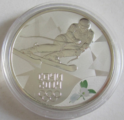 Russia 3 Roubles 2014 Olympics Sochi Alpine Skiing 1 Oz Silver