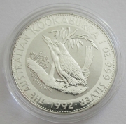 Australia 1 Dollar 1992 Kookaburra 1 Oz Silver