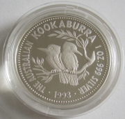 Australia 1 Dollar 1993 Kookaburra 1 Oz Silver Proof