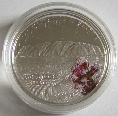 Palau 5 Dollars 2010 Mountains & Flora Ayers Rock / Uluru Silver