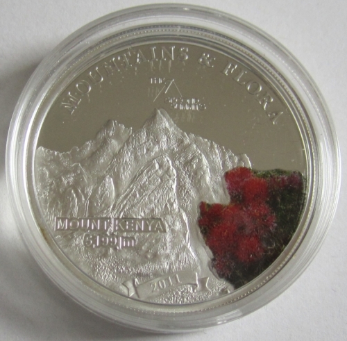 Palau 5 Dollars 2011 Mountains & Flora Mount Kenya Silver