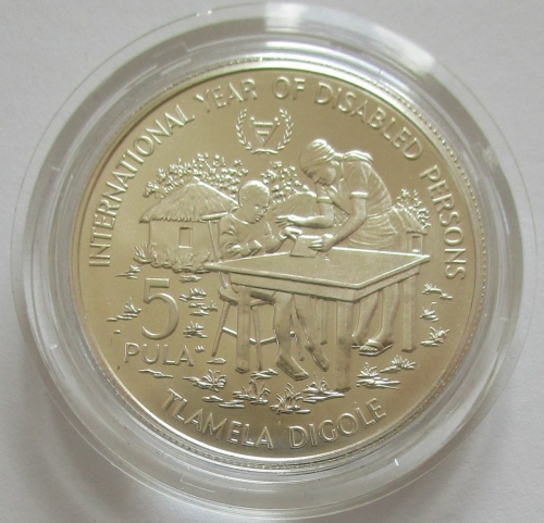 Botswana 5 Pula 1981 Jahr der Behinderten BU