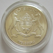 Botswana 5 Pula 1981 Year of Disabled Persons Silver BU