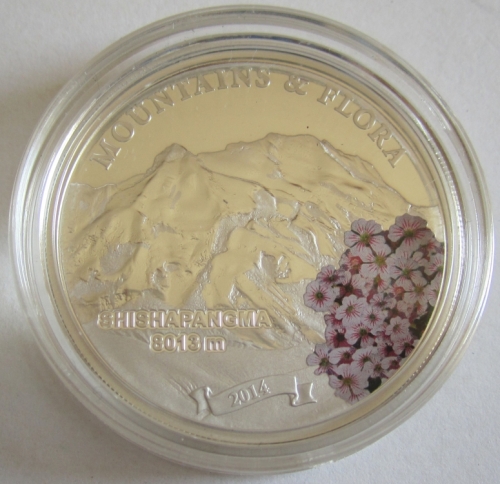Palau 5 Dollars 2014 Mountains & Flora Shishapangma Silver