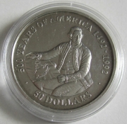 Cook Islands 50 Dollars 1989 500 Years America James Cook 1 Oz Silver