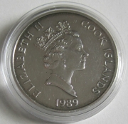 Cook Islands 50 Dollars 1989 500 Years America James Cook 1 Oz Silver