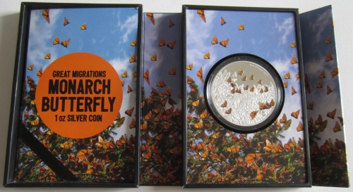Niue 2 Dollars 2016 Great Migrations Monarch Butterfly 1 Oz Silver