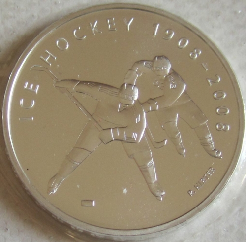Switzerland 20 Franken 2008 100 Years Swiss Ice Hockey Silver BU