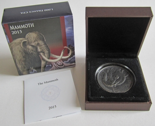 Burkina Faso 1000 Francs 2015 Mammoth Baby 1 Oz Silver