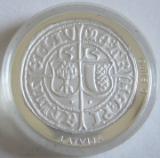 Latvia 5 Euro 2015 500 Years Livonian Ferding Silver