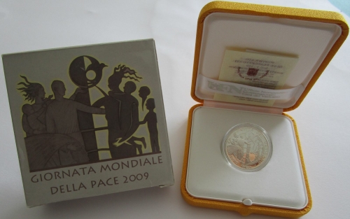 Vatican 5 Euro 2009 World Peace Day Silver