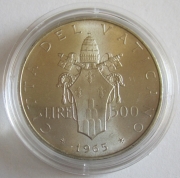 Vatican 500 Lire 1965 Coat of Arms Silver