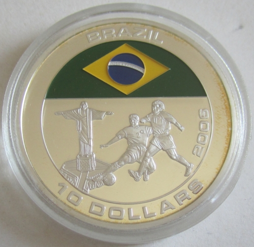 Liberia 10 Dollars 2005 Fußball-WM in Deutschland Brasilien