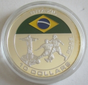Liberia 10 Dollars 2005 Football World Cup in Germany Brazil