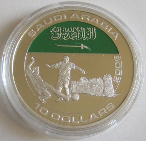 Liberia 10 Dollars 2005 Football World Cup in Germany Saudi-Arabia