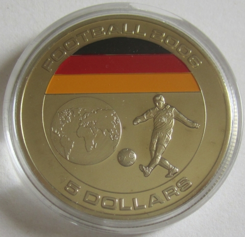 Liberia 5 Dollars 2005 Fußball-WM in Deutschland Globus