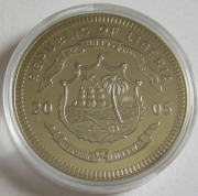 Liberia 5 Dollars 2005 Football World Cup in Germany Globe