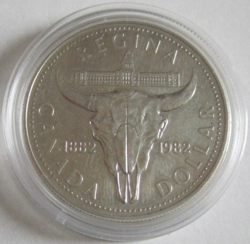 Canada 1 Dollar 1982 100 Years Regina Silver BU