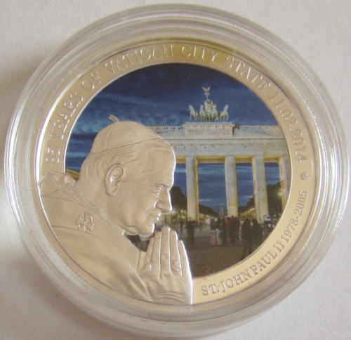 Benin 500 Francs 2014 85 Years Vatican City State Pope John Paul II 1/2 Oz Silver