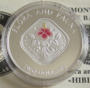 Bahamas 2 Dollars 1995 Flora & Fauna Hibiscus 1 Oz...