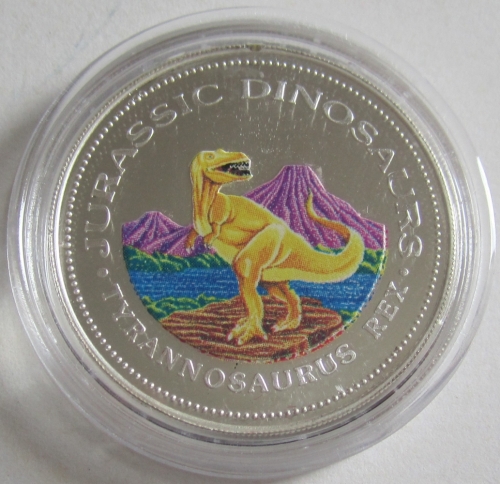 Equatorial Guinea 7000 Francos 1993 Dinosaurs Tyrannosaurus Rex Silver