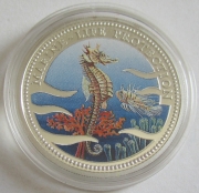 Palau 5 Dollars 1995 Marine Life Protection Seahorse Silver