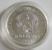 Vietnam 100 Dong 1986 Olympics Calgary Alpine Skiing Silver