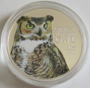 Niue 2 Dollars 2013 Birds of Prey Great Horned Owl 1 Oz...