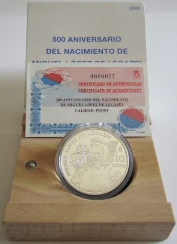 Spanien 10 Euro 2003 Miguel López de Legazpi