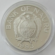 Nauru 10 Dollars 1993 Wildlife Reed Warbler Silver