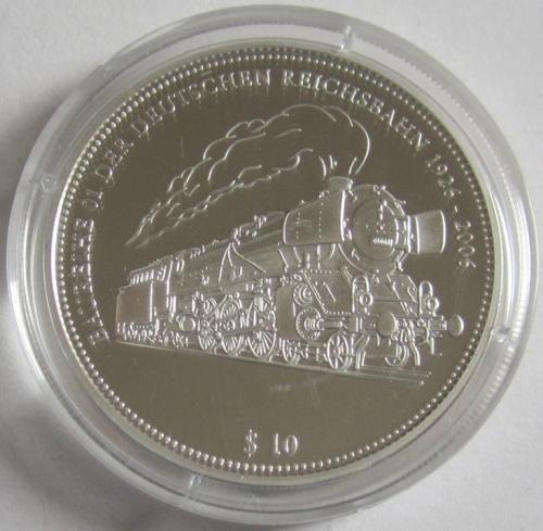 Nauru 10 Dollars 2006 Railroads Deutsche Reichsbahn Baureihe 01 Silver