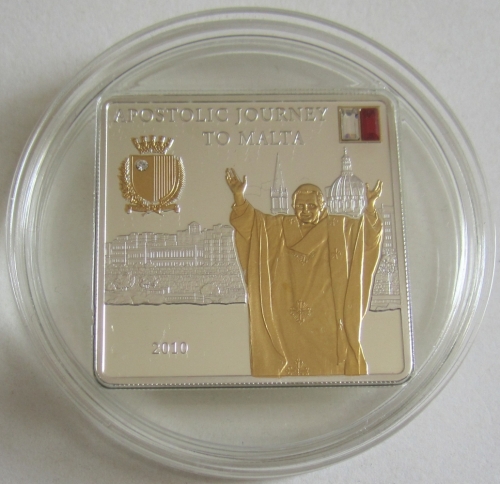 Cook-Inseln 5 Dollars 2010 Papst Benedikt XVI. Apostolische Visite in Malta