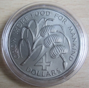 Antigua 4 Dollars 1970 FAO Caribbean Development Bank