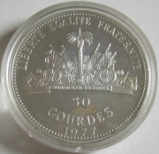 Haiti 50 Gourdes 1977 Olympics Moscow Silver Proof
