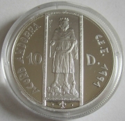 Andorra 10 Diners 1994 Customs Union Peter III Silver