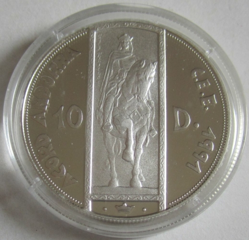 Andorra 10 Diners 1995 Customs Union Ramon Berenguer III Silver