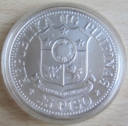 Philippines 25 Piso 1976 FAO Peasant Woman Silver BU