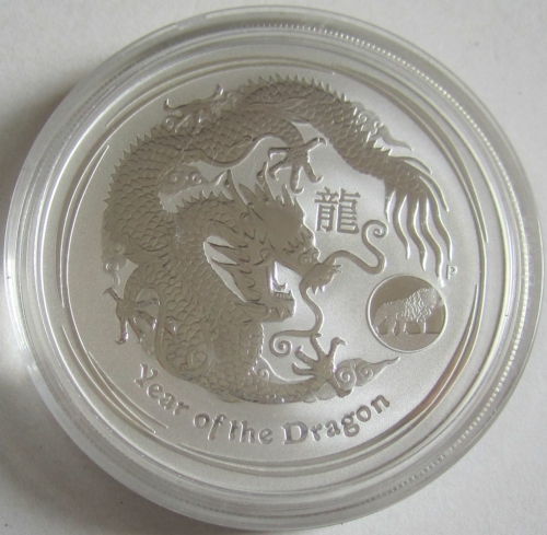 Australia 1 Dollar 2012 Lunar II Dragon Lion Privy 1 Oz Silver