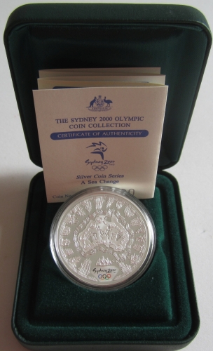 Australia 5 Dollars 2000 Olympics Sydney Map 1 Oz Silver