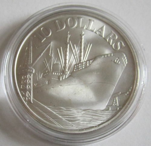 Singapur 10 Dollars 1977 Containerschiff BU