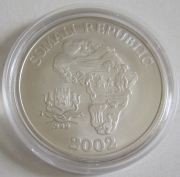 Somalia 10 Dollars 2002 African Monkey 1 Oz Silver